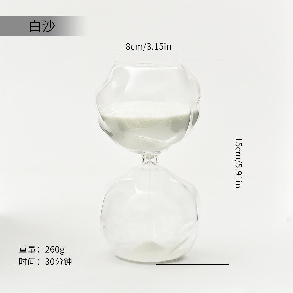 

Scandinavian Modern Glass Hourglass 30-Minute Sand Timer Artistic Desk Decor for Office Home Minimalist Gift Idea Sand Clock 30min белый
