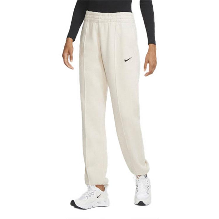 Nike Sportswear Essential Solid Color Fleece Logo Casual Sports Long Pants Women bottoms Oatmeal BV4090-140