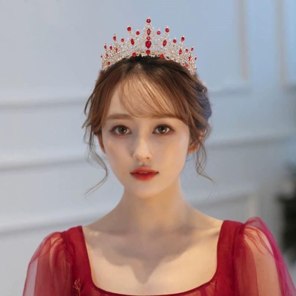 

Shiny Rhinestone Crown Luxury Princess Tiara Temperament Baroque Crown Wedding Style7