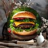 Hamburger Metal Sign Wall Art For Bar Kitchen Coffee Shop Home Office Decor