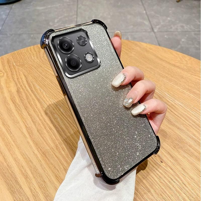 Xiaomi 11ultra mobile phone case electroplated glitter POCO F1 four corners anti-drop Xiaomi 11TPro protective case