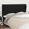 Vidaxl Wingback Headboard, Black, 203X23X118/128 Cm, Fabric