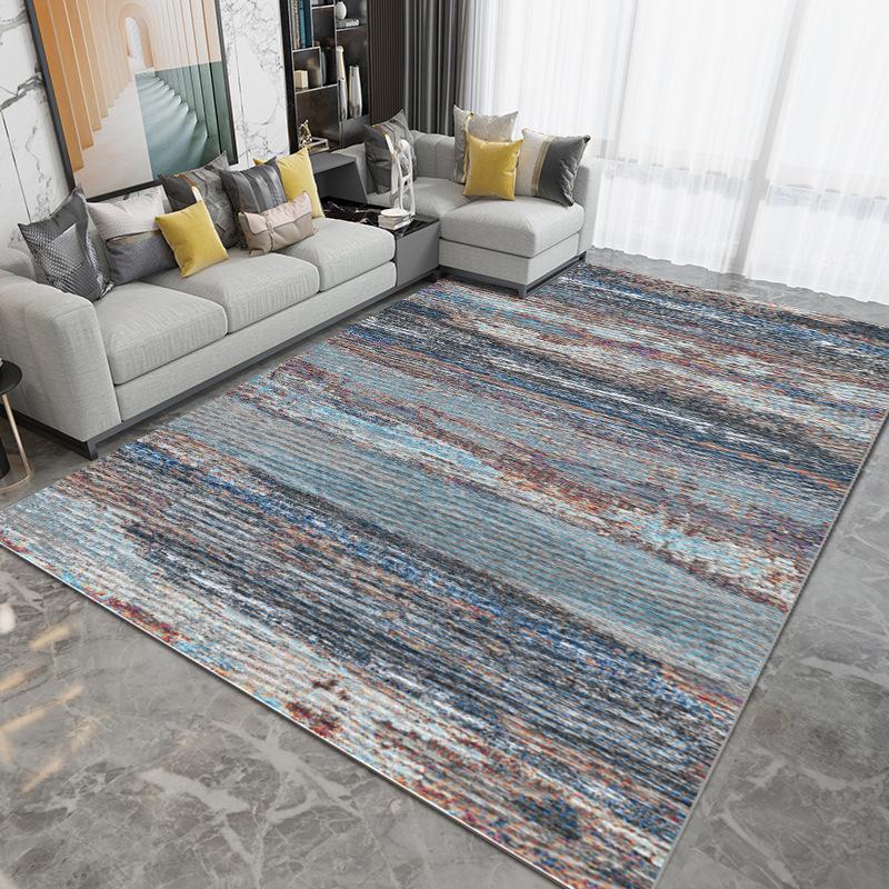 שטיח קו גיאומטרי בסגנון Ins לקישוט הבית, מחצלת מינימליסטית מודרנית לסלון, שטיח מונע החלקה לחדר שינה, מרפסת, חדר עבודה וכו'.