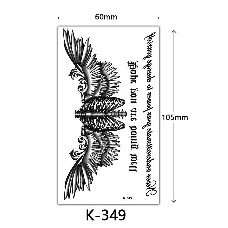 Pegatinas de Tatuaje Impermeables Frescas Pequeñas: Letras Inglesas, Flores, Mariposas, Líneas de Boceto