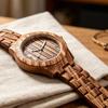 Wood Grain Quartz Watch Stylish Round Dial Watch Arabic Numerals Elegant Wristwatch for Men Women Daily Wear Office Parties Dating