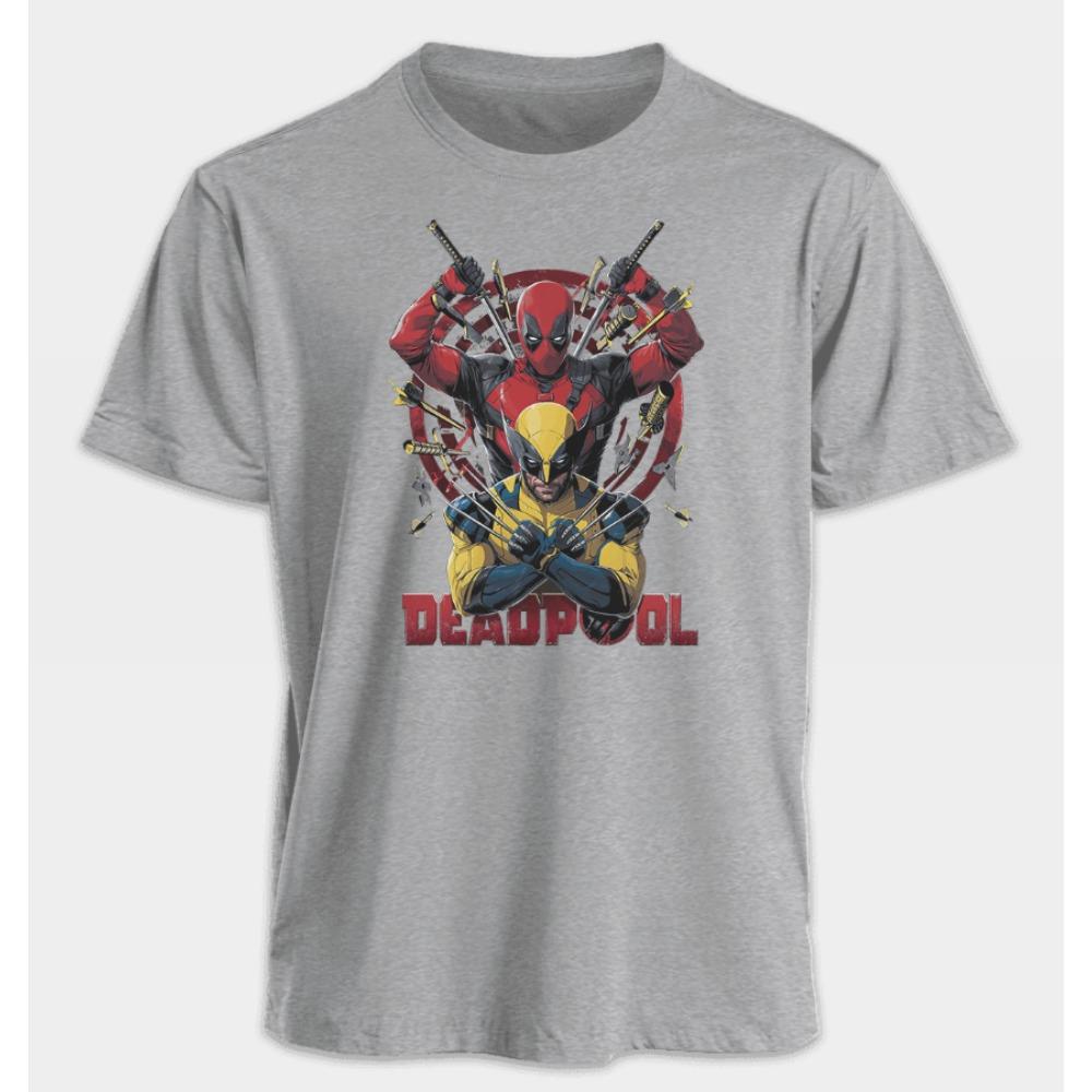 Men's and Women's T-shirts Deadpool Wolverine Summer American Spring and Autumn Basic Sporty Punk Oversized Short-sleeved