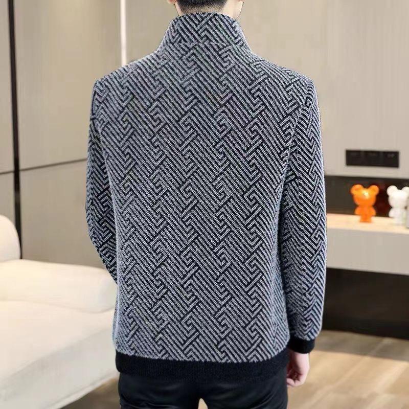 2025 Men's Woolen Windbreaker - Stand Collar, Short Jacket with Plus Velvet for Autumn/Winter