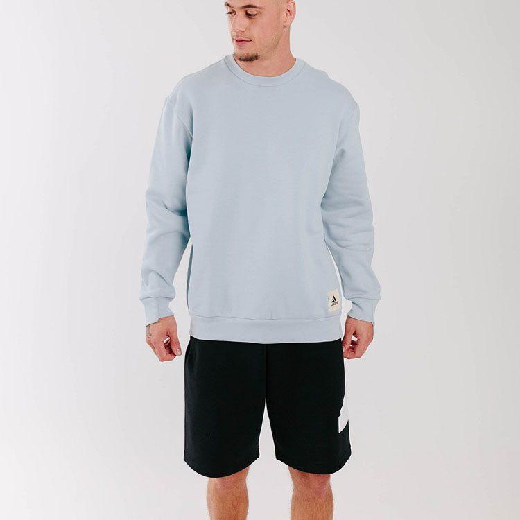 adidas Lounge-Sweatshirts Herren Hellblau Rundhalsausschnitt Moderat Regular IM0489