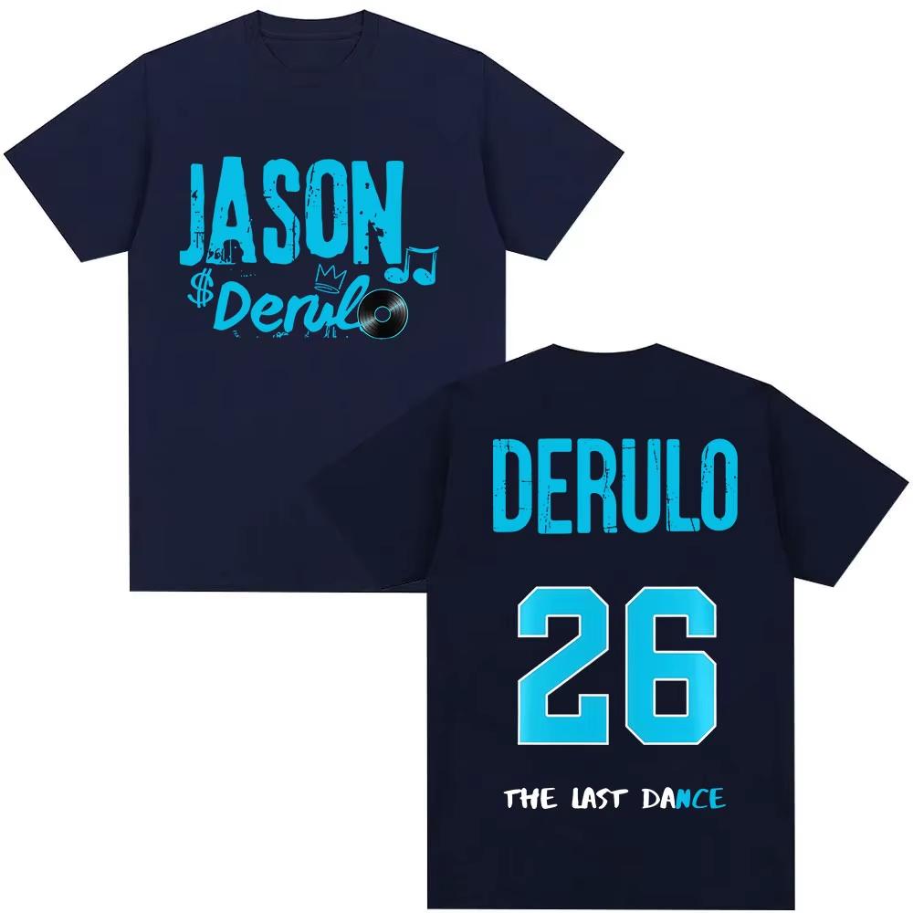 Jason Derulo Last Dance Tour 2026 graphics Cotton shirt unisex Y2k Hip hop Style Retro Summer Mens Short sleeve Top fan gift
