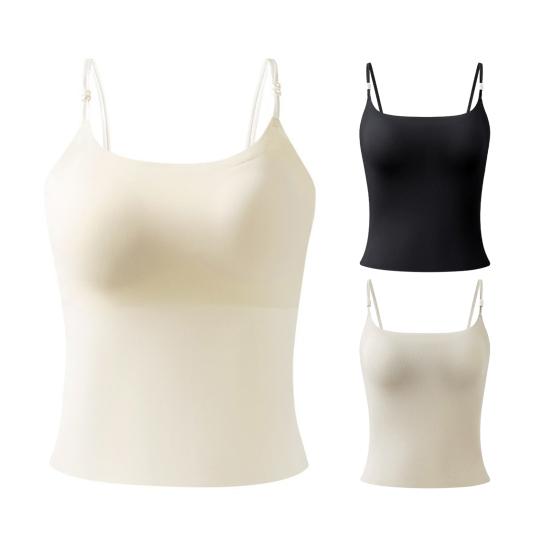 Dámská tílka s vestavěnou podprsenkou Polstrovaná Bez rukávů Na tenká ramínka Camisole topy Dvojitě podšité Letní Na večer Základní Cami trička