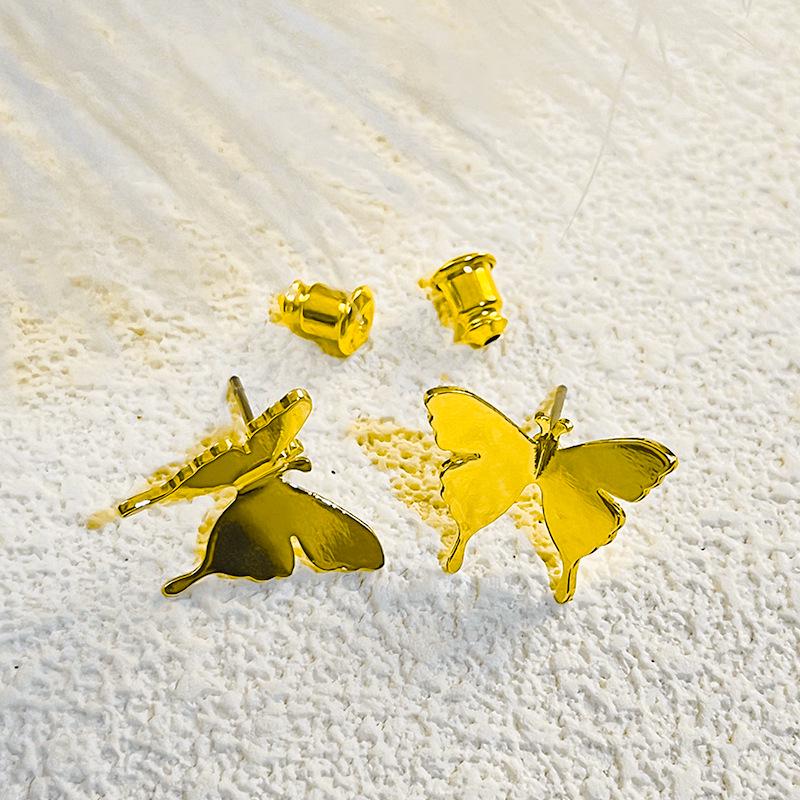 "Elegante Butterfly 18K gullbelagte øredobber: Elegante, minimalistiske og trendy ørepropper"