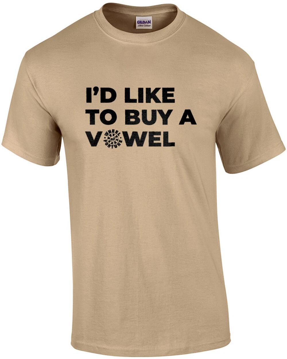 I d like to buy a vowel - Wheel Of Fortune T-Shirt XL
