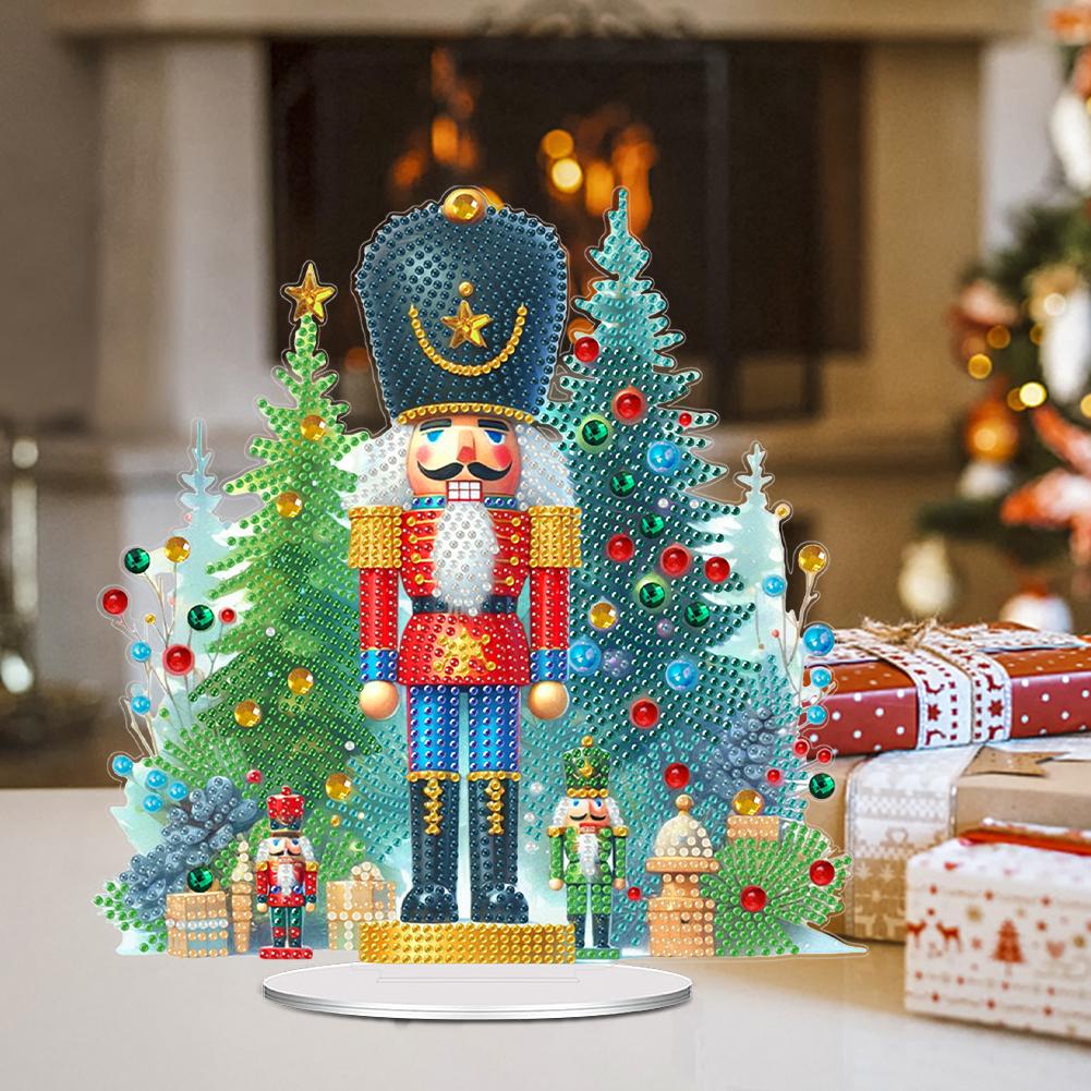 Acrylic Special Shape Christmas Nutcracker Desktop Diamond Art Kits 5D DIY Diamond Art Tabletop Decorations Bedroom Table Decor