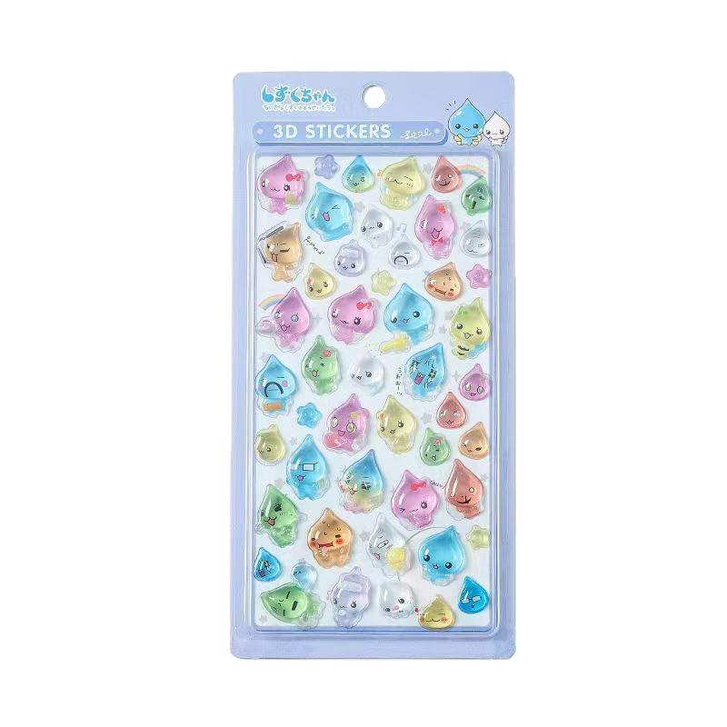 Popular 3D Glitter Water Drop Stickers for Children's DIY Decor