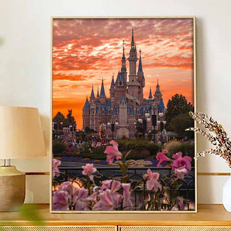 Disney Diamond Painting 5D DIY Castle Scenery Diamond Painting Art Diamond Painting Kit Adult/Beginner Gift Idea Creative Home Decor