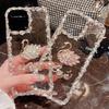 Apple 15/14promax Transparent Mobile Phone Case, Rhinestone for Women, Iphone16 Silicone 17 Swan Model
