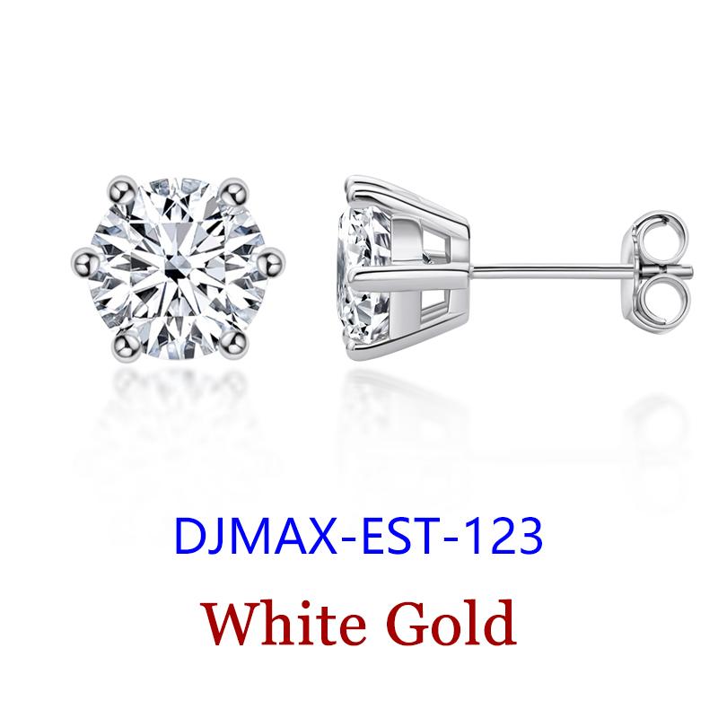 Premium 0.5-2ct Moissanite Diamond Stud Earrings for Women Orginal 925 Silver Screw Back Women Moissanite Earring