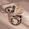 Leopard Print Resin Double Circle Geometric Hoop Earrings, Elegant and High-end Earrings for Women