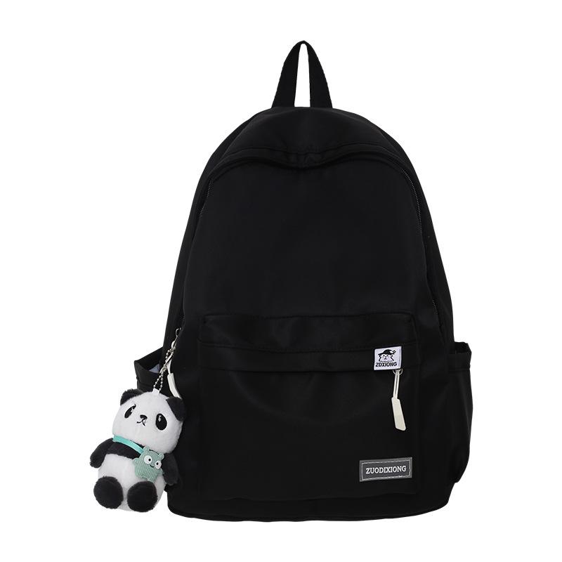 Casual Schoolbag Solid Color School Large Capacity Female Primary School Student Junior High School High School Student Nylon Backpack