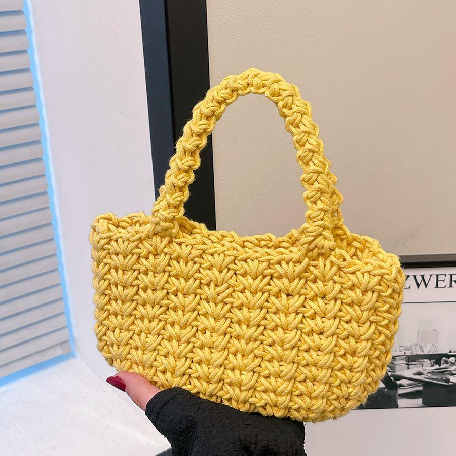 Handmade Straw Woven Women's Handbag - Trendy Ladies Net Red Bag