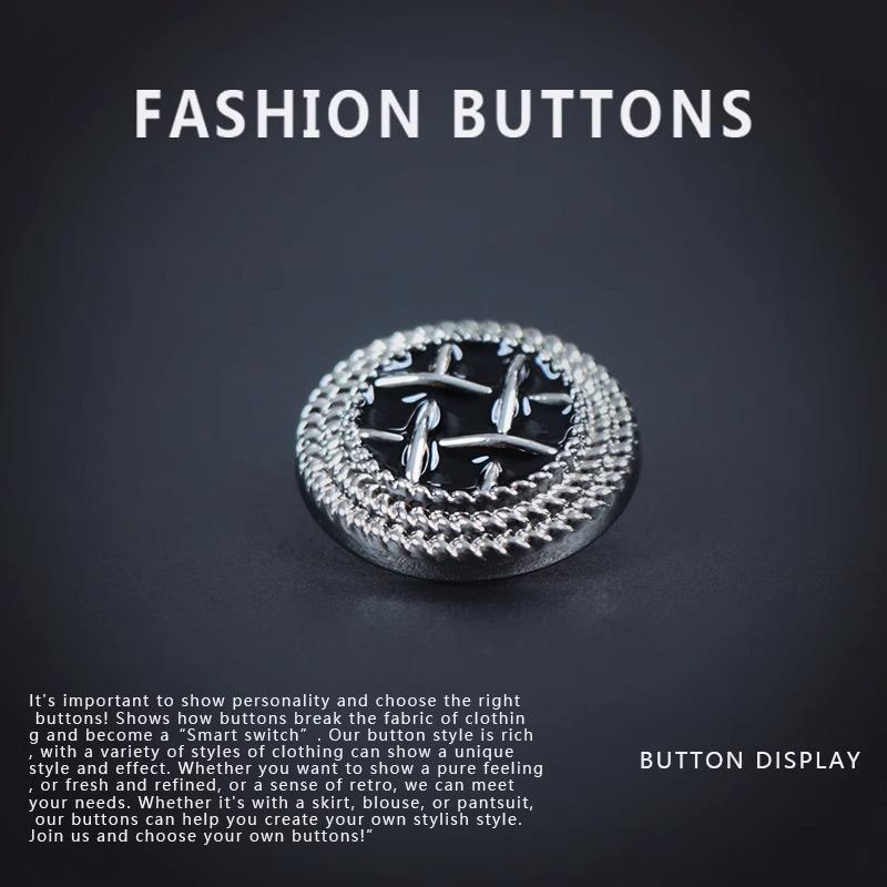 10Pcs Round Shirt Buttons High-End Exquisite Cashmere Coat Sweater Cardigan Clothes Silver Buttons