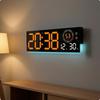 LED Wall Clock Oversized Numerals Digital Weekday Indicator Time Display Blue