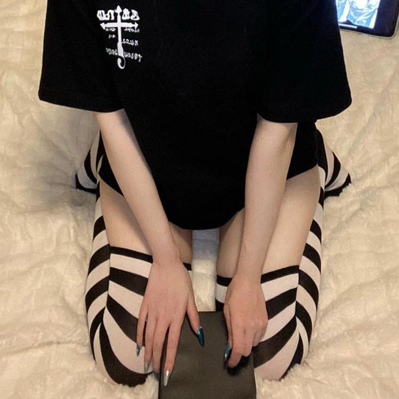 Anime DEATH NOTE MisaMisa Cosplay Costume Adult Women T-shirt Knee Over Striped Socks Y2k Casual Top Halloween Outfits