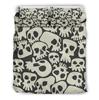 Silver Skull Pile 3 Piece Duvet Set-Skull Pile Duvet-Skull Bedding-Skull Bed Cover-Skull Bed Set
