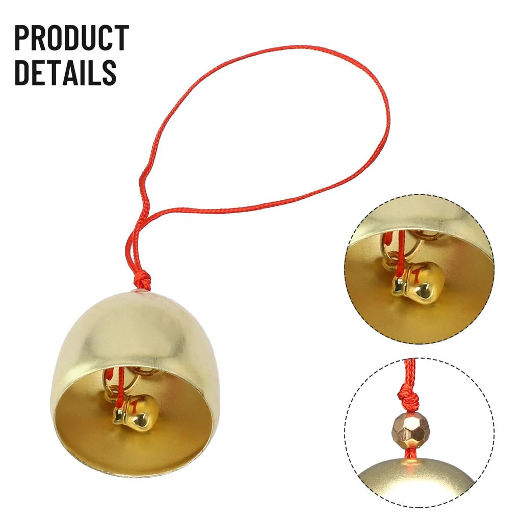 Bells Jingle Metal Christmas Pure Copper Bell Mini Cowbell Decorative Vintage Wind Chime Pendant Anti-Theft Door Bell Home Decor