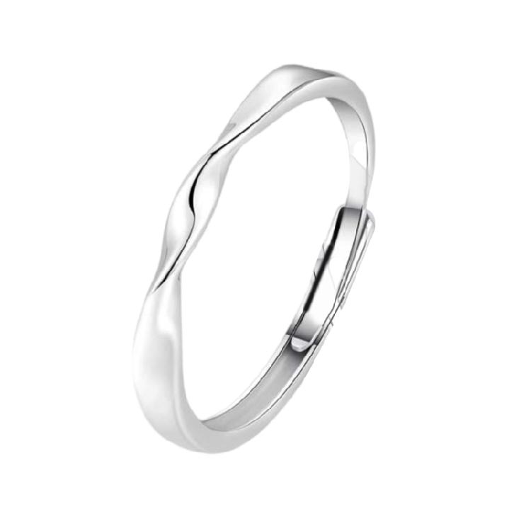 Anéis de Namoro Anéis Abertos Flor Anéis de Dedo Ajustáveis Textura Prateada Joia de Dedo Flor Perfeito para Várias Ocasiões