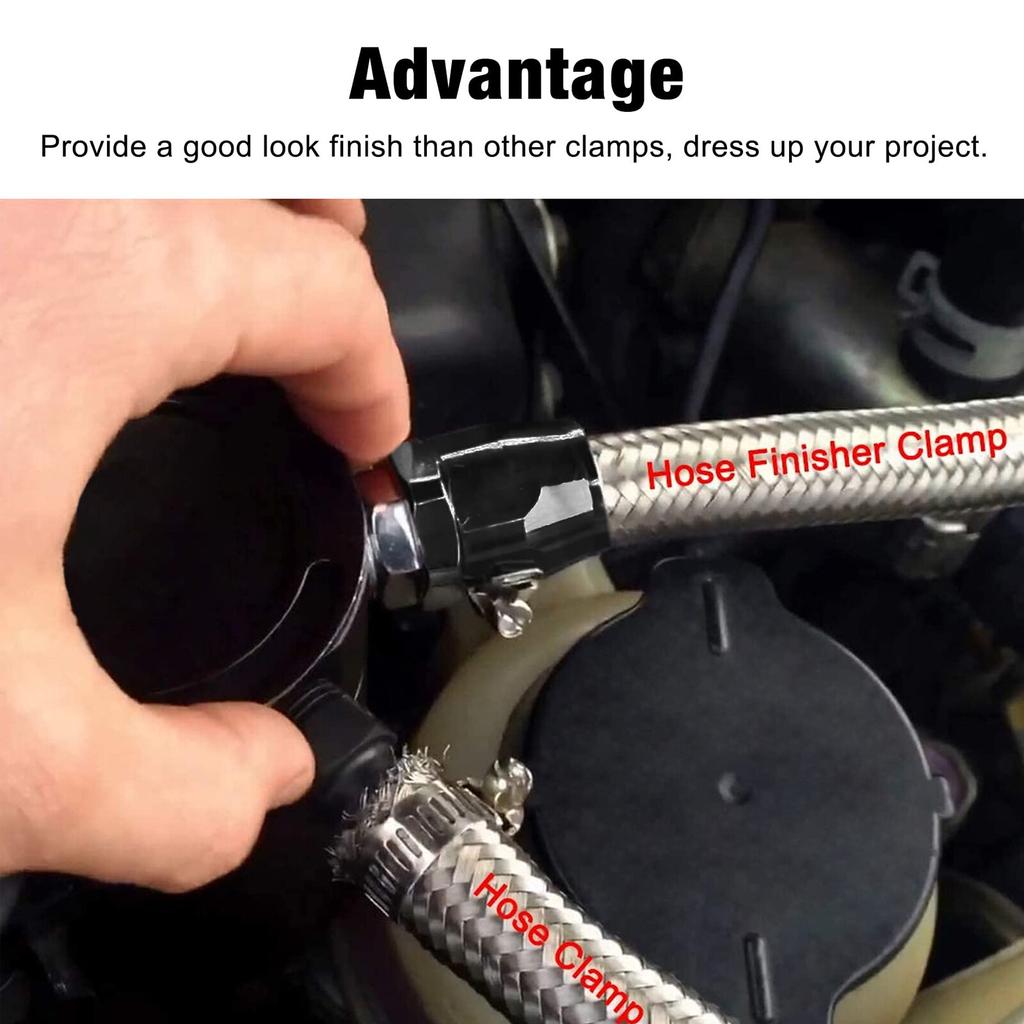 2-8PCS Hex Hose Finisher Clamp Screw Band Hose End Cover Fitting 4/6/8/10/12AN