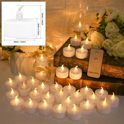 24 Stück Flackernde LED-Kerzen Teelichter Ohne Fernbedienung/Mit Fernbedienung Flammenlose Kerzen Mit Batterie Für Hochzeit Zuhause Weihnachtsdekorationen