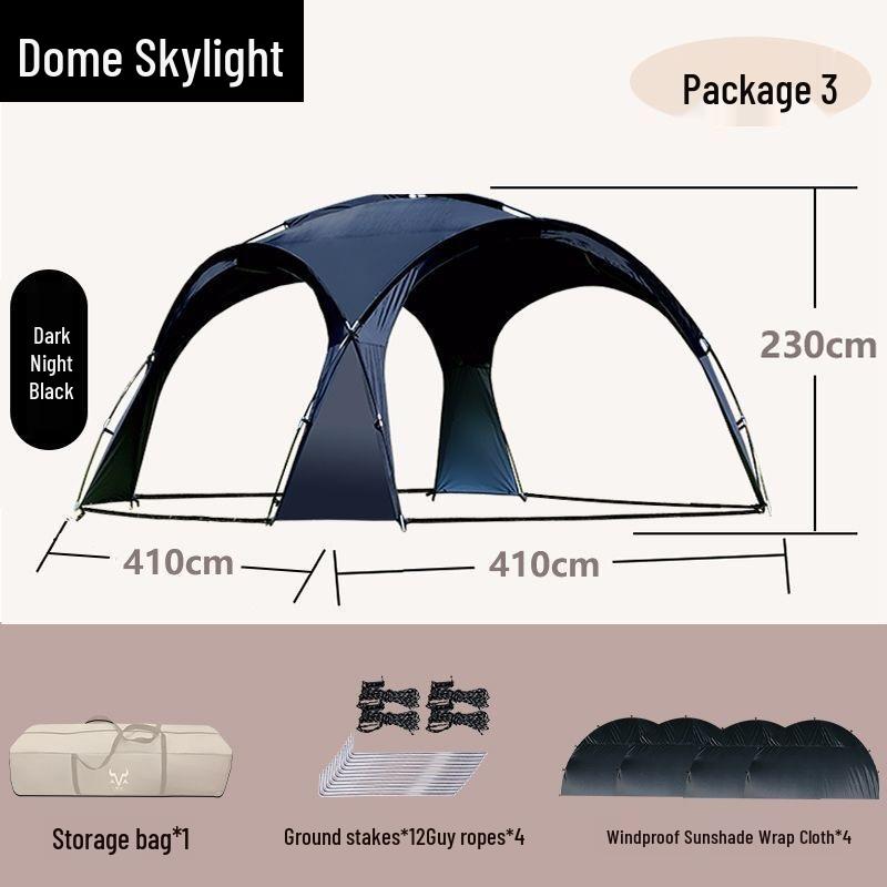 Mongolisches Jurte Exquisites Kuppeldach: XL Outdoor-Sonnenschirm mit Silberbeschichtung für Sonnen- und Regenschutz
