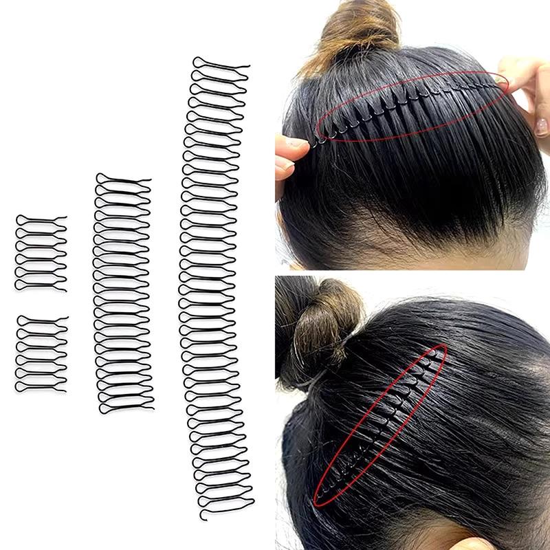 Women Invisible Broken Hair Hairpin Adult Tiara Tools Roll Curve Needle Bangs Fixed Insert Comb Professional Styling Accessories