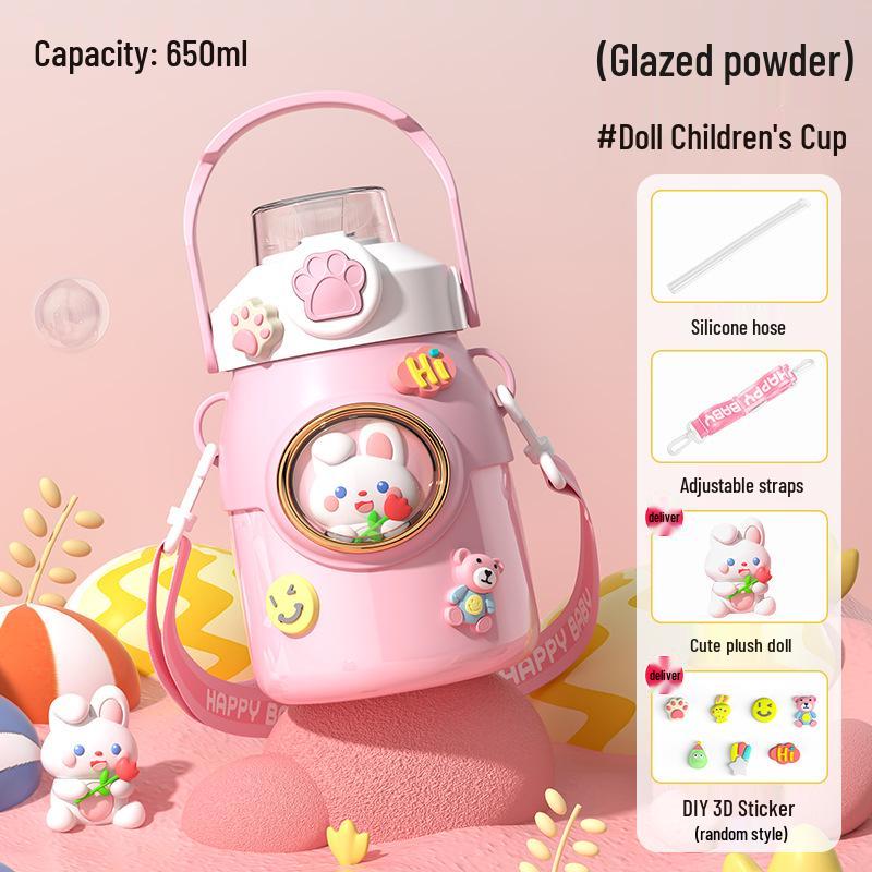 

2025 Детская бутылка для воды из нержавеющей стали с термоизоляцией и крышкой, открывающейся одной кнопкой 650ml