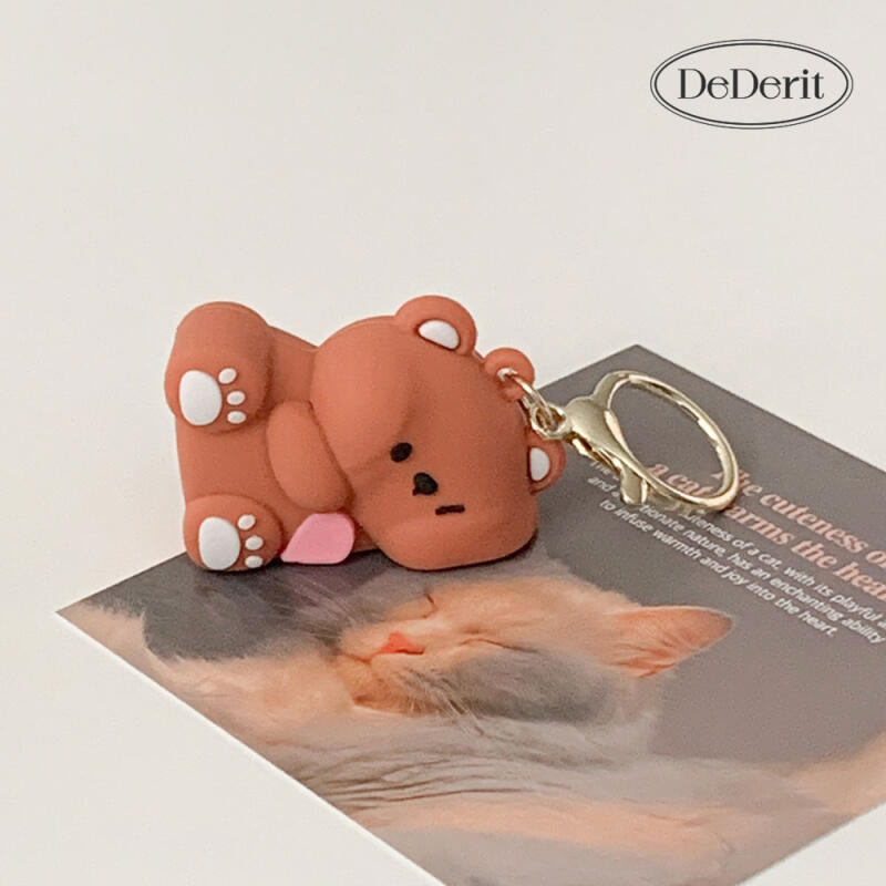 Teddy bear ball magnet doll keychain couple bag keyring