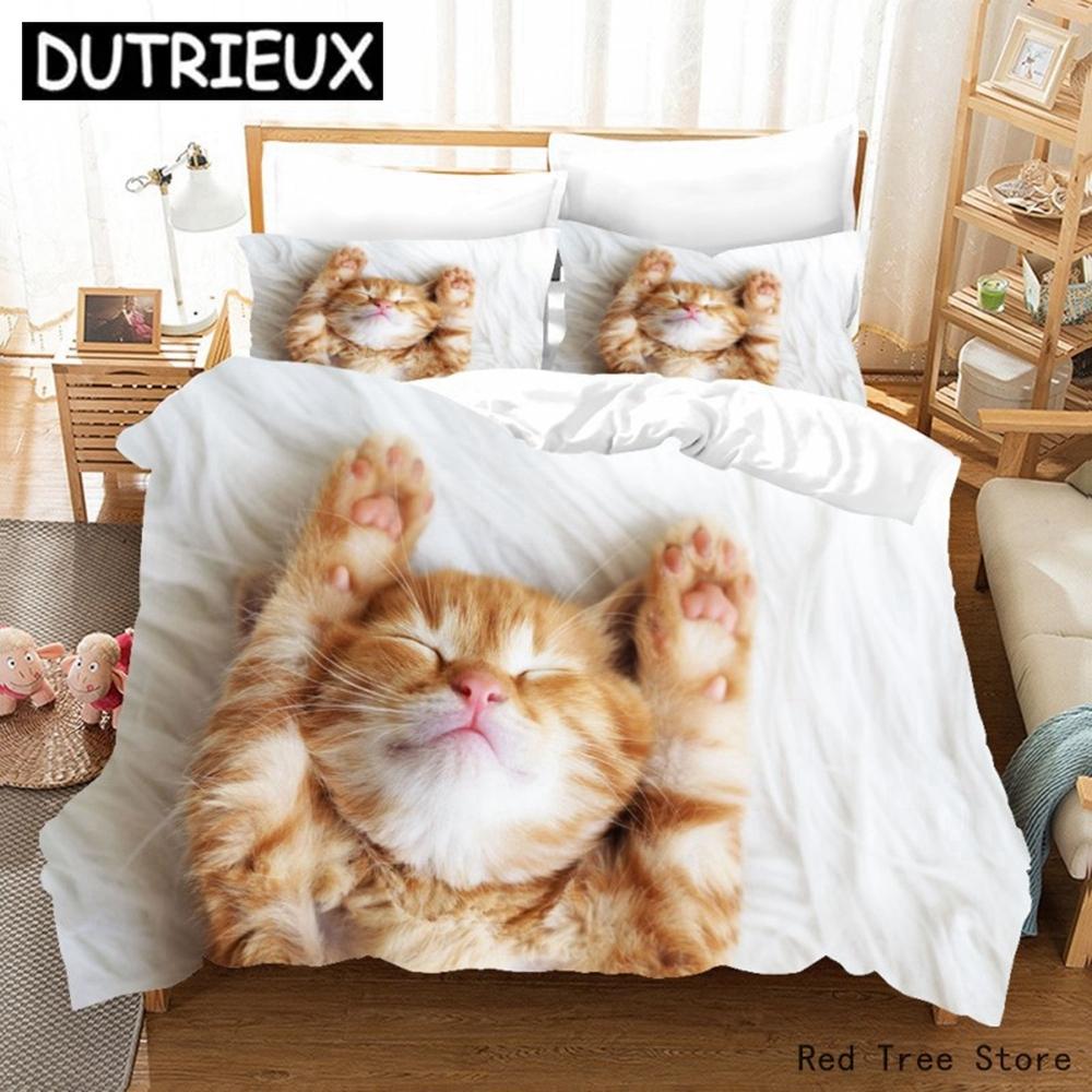 

Comforter Bedding Sets Cute Cats And Butterfly Printing Bed Cover 135*200cm Size Duvet Cover Quilt 2/3 Piece Kids Home Decor (135x200cm)