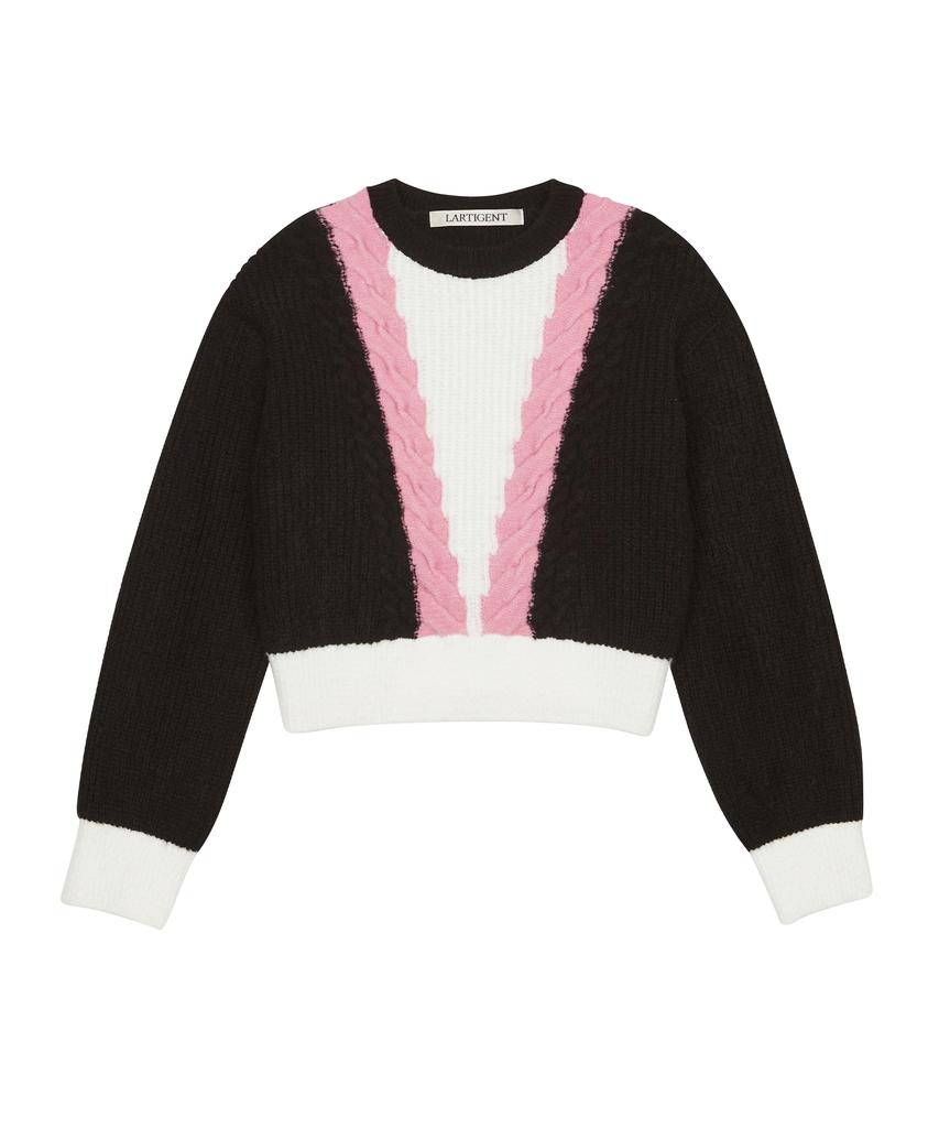 LARTIGENT L6 Cable Color Knit(Pink)