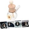 2Pcs Car Essential Oil Diffuser Bottle Empty Clear Glass Aromatherapy Diffuser with Wooden Cap and Vent Clip for Auto Fragrance and Car Decor Milk