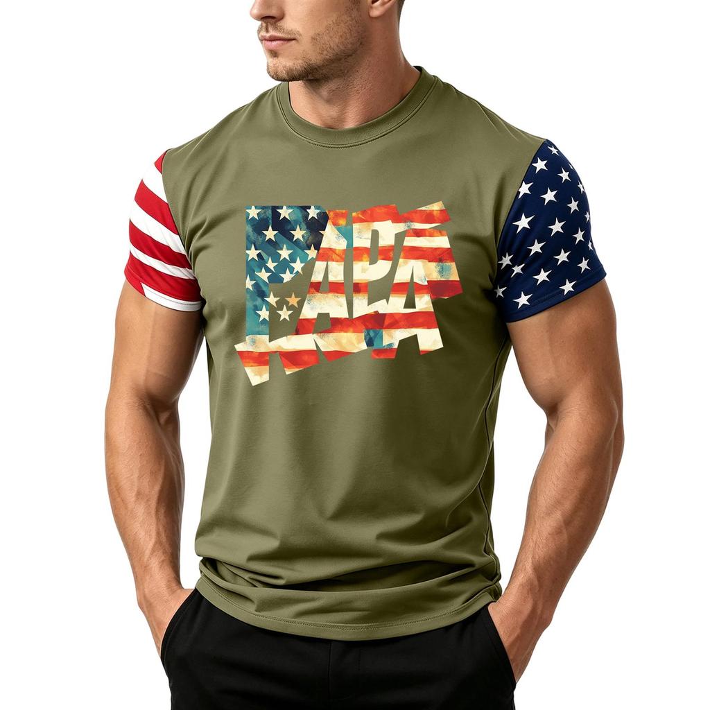 Men's Loose Fit Short Sleeve T Shirt American Flag Print Casual Summer Daily Wear Father's Day Independence Day Top