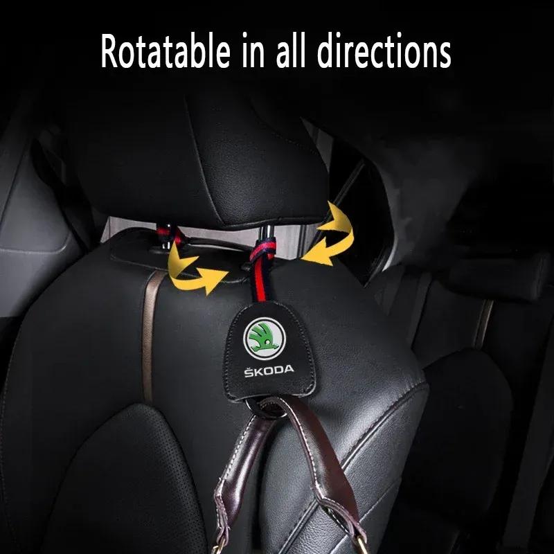 Car Back Seat Organizer Hanger Storage Hook Styling for Skoda Superb Fabia Kodiaq Karoq Citigo Octavia VRS Yeti Rapid Scala