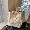 Canvas Bag New Pure Color Simple Casual One-shoulder Crossbody Fashionable Fresh Texture Large-capacity Tote