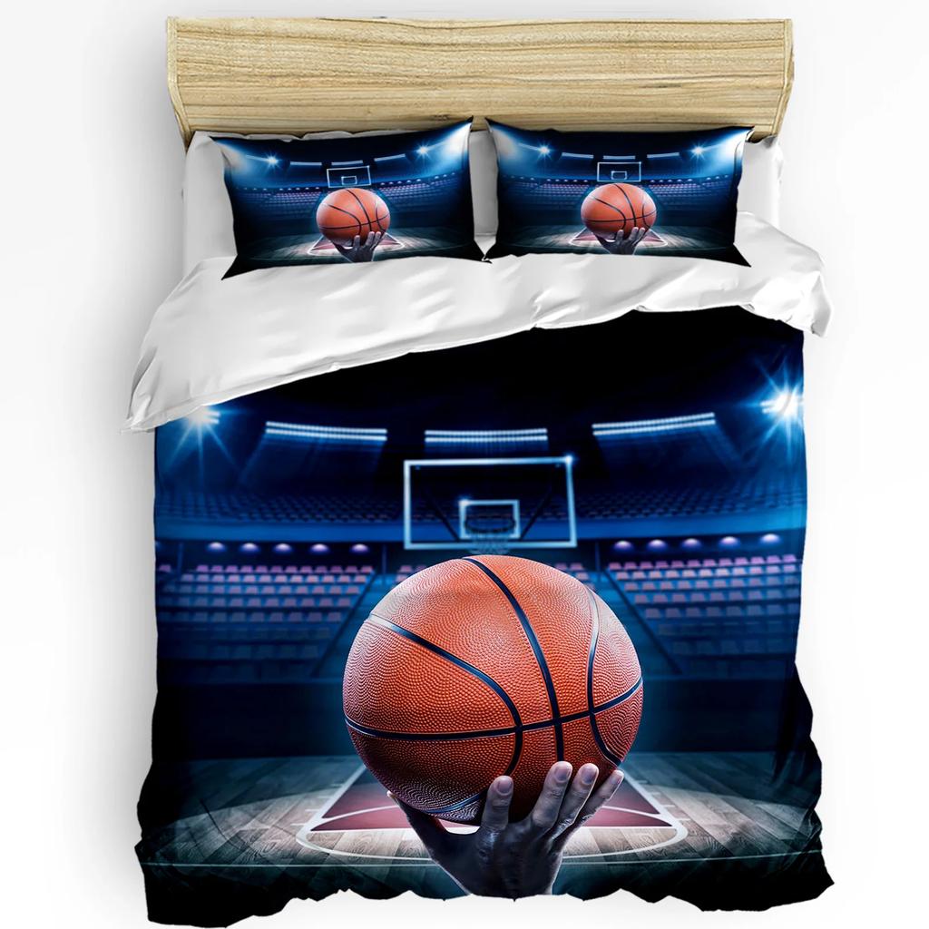 Basketball Silhouette Sports Bedding Set 3pcs Duvet Cover Pillowcase Kids Adult Quilt Cover Double Bed Set Home Textile