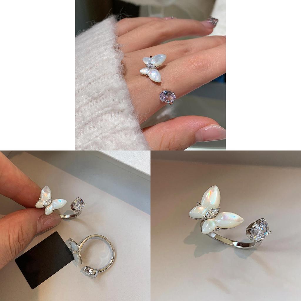Zircon Butterfly Animal Ring For Women Fashion Jewelry Accessory