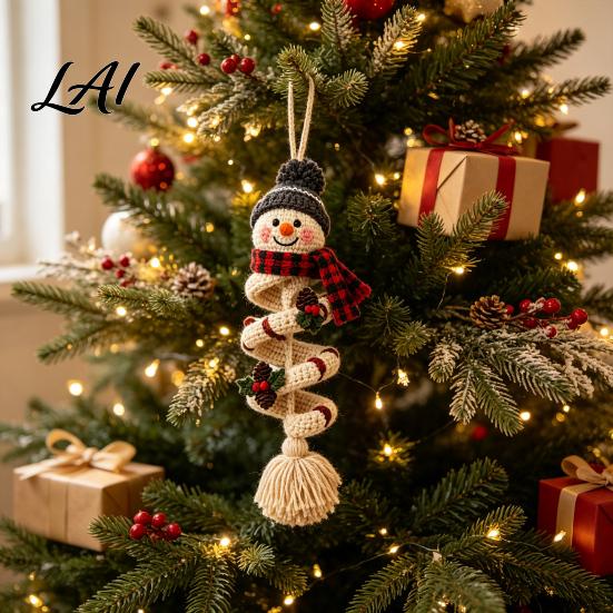 DIY Handmade Holiday Decorations Crochet Spiral Ornament Kit for Adults Beginners Christmas Craft Set Fun Winter Indoor Activities with Yarn Hook,