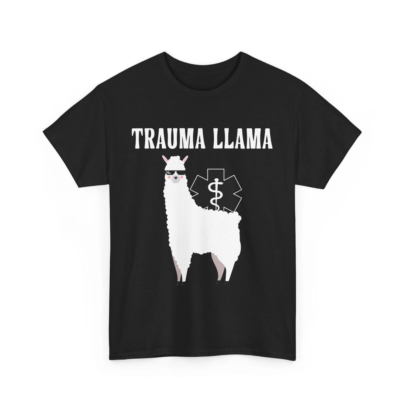 Llama Shirt, Trauma Llama Animals Llama Lovers Shirt, Women Men Llama T-shirt 2XL