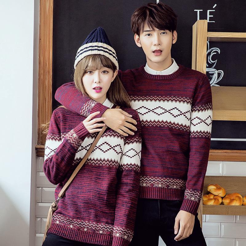 Autumn Winter Trendy Style Sweater for Men Handsome with Round Neckline Slim Fit Pulloverwomen Couple Sweater