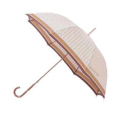Parasol damski Moonbat Long Monogram "Kaczki", Trwały, Parasol do dojazdów/szkolny, Twill, Nadruk, Beżowy, 21-125-11276-00