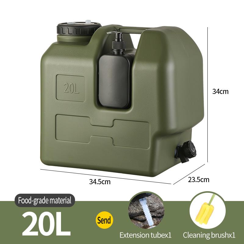 Montowany na samochodzie zewnętrzny kempingowy zbiornik na wodę z kranem