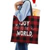 Christmas Harajuku Canvas Shopper Bag Merry Christmas Tree Reusable Travel Shoulder Bag Large Capacity Folding Storage Tote Hand KTB